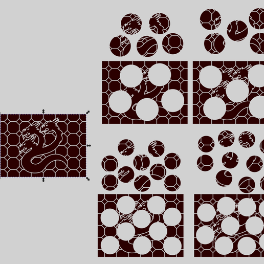 Alpha Legion Chaos Space marine display bases and topper selection, 2x 32mm 10 man, 2x 40mm 5 man 3D model