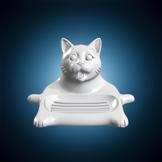 Surprised Cat Soap Dish Home Decor