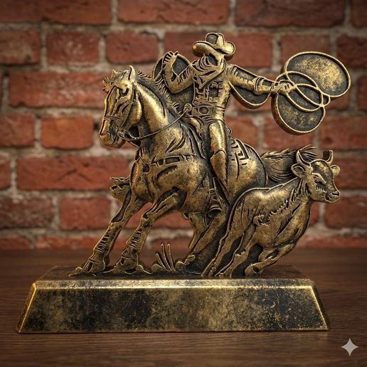🏆 Team Roping & Rodeo Championship Trophy - Western Sports Award・ STL ...
