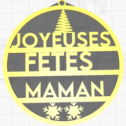 Maman1''.png Fichier OBJ Boule de Noël Maman Joyeuses Fêtes・Plan pour impression 3D à télécharger