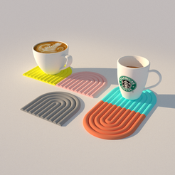 Podtácek.png STL file Coaster - semicircle (minimalistic)・3D print design to download, L1DM1L