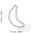 banana~2.5in-cm-inch-top.png Banana Cookie Cutter 2.5in / 6.4cm