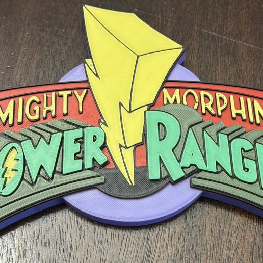 MIGHTY MORPHIN POWER RANGERS Logo Display by MANIACMANCAVE3D