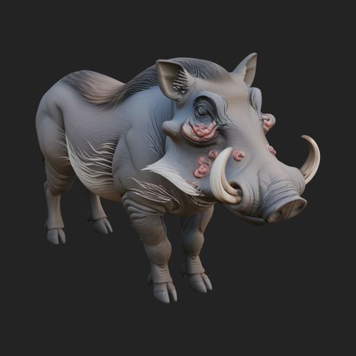 Wild Boar Statue Design 6 - 3D Print Model