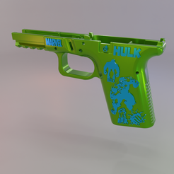 preview01.png STL-Datei G19 Glock Rahmen Der Hulk・Modell für 3D-Drucker zum Herunterladen