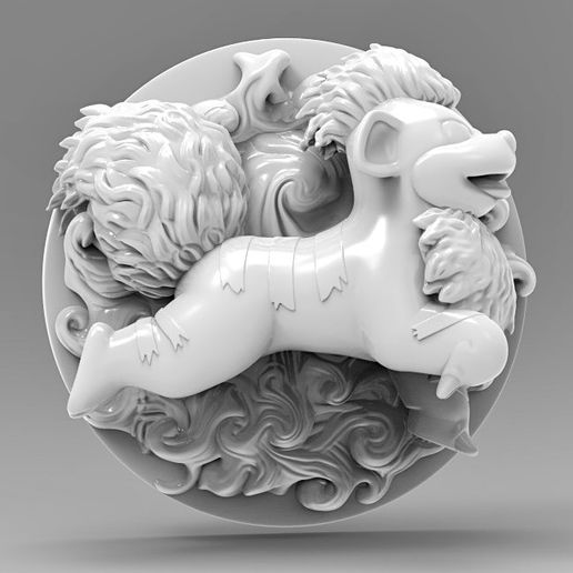 Growlithe 3D Printable Pokemon Fridge Magnet or Wall Decoration 3D model