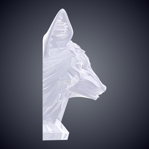 3dprint_model_WIRE_Side_L.png Geometric Low Poly Wolf Head Bust Statue PM-63