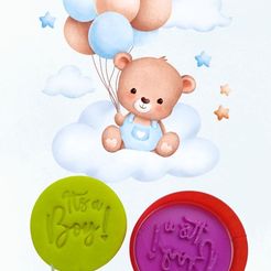 Invitación-baby-shower-ilustrado-azul.jpg STL file CookieCutter Its a Boy babyshower Cortador de galleta・Model to download and 3D print