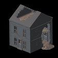 house-2-HD-scene-2.png WWII Tabletop Terrain Set 28mm scale (3D Printable Files) - Based on real buildings from Carentan, France