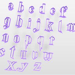 a3.JPG Archivo STL Harry Potter alphabet cookie cutter and stamps- minuscula - letters! 4-5cm・Objeto imprimible en 3D para descargar