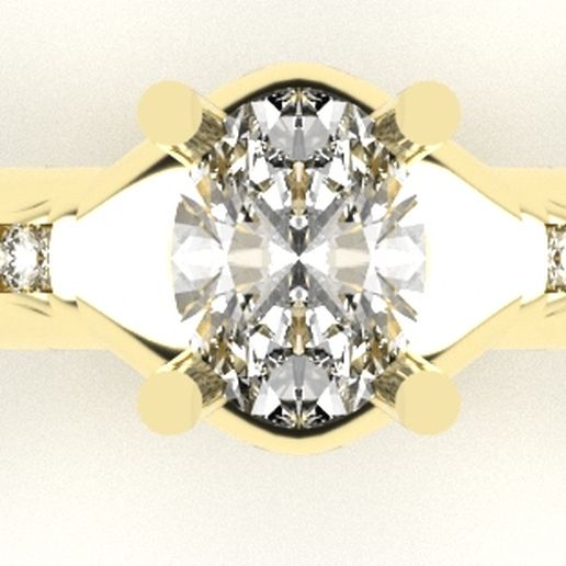 engagement ring size 6 U.S. 8x6 oval stone setting 3D model