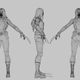 Wireframe.png X-23 X-men Lowpoly Rigged