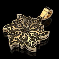 Pendant-Snowflake-Flower-1.jpg STL-Datei Anhänger Schneeflocke Blume・3D-druckbares Design zum Herunterladen