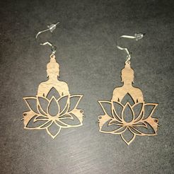 IMG_2505.jpg SVG file Buddha 02" earrings・3D printable design to download