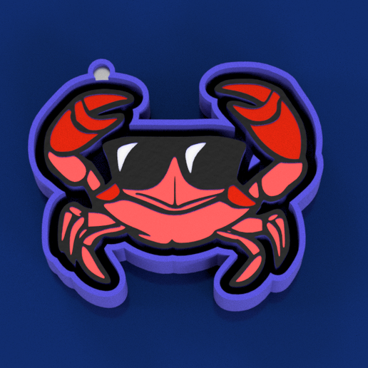 🦀😎 Cool Crab – Freshie, Keychain & Resin Mold 3D model