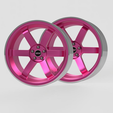 Front.png Staggered Rims - Volk Racing "TE37" - Real Rims for Scale Model Cars (STL Files)