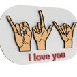 llavero1.1.png STL-Datei I love you in sign language kostenlos・Vorlage für den 3D-Druck zum herunterladen