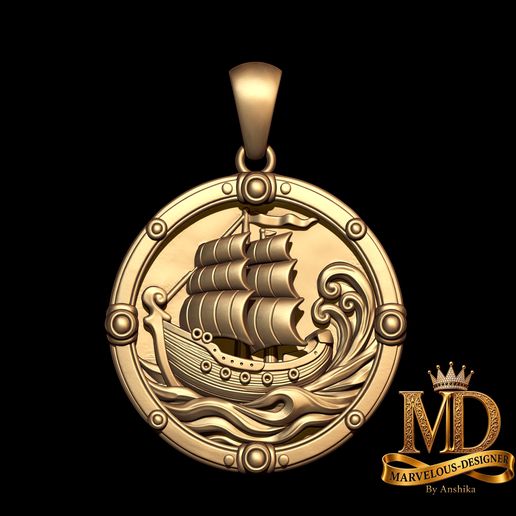 1.jpg Nautical Sailing Ship Pendant