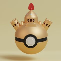 pokeball-palossand-render.jpg Файл STL Pokemon Palossand Pokeball・3D-печать дизайна для загрузки
