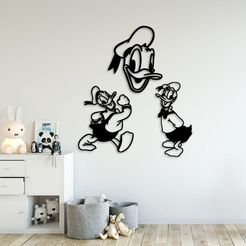 presentation.jpg STL file Donald duck Kids wall art・3D printable design to download