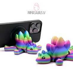 IMG_7377.jpg Archivo STL Stegosaurus Phone Holder - Uso comercial・Modelo de impresión 3D para descargar