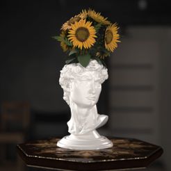 David-Head-Planter-pot.jpg STL file David Head Planter pot・3D printable design to download