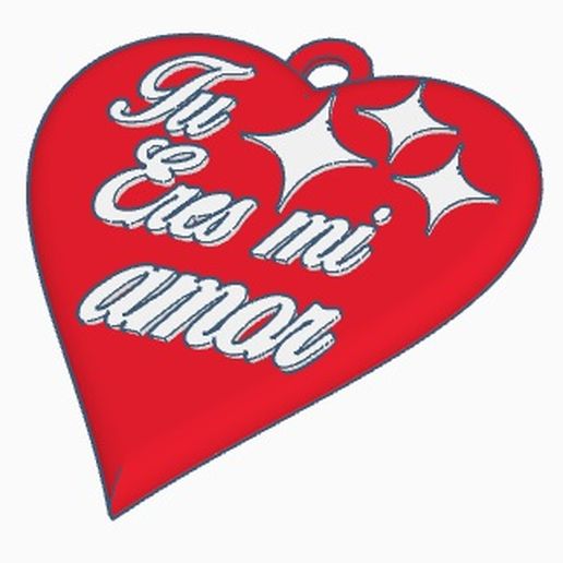 Valentine's Day keychain 2 3D model