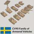 3mm-CV90-Family.jpg 3mm Modern CV90 Family of Armored Vehicles