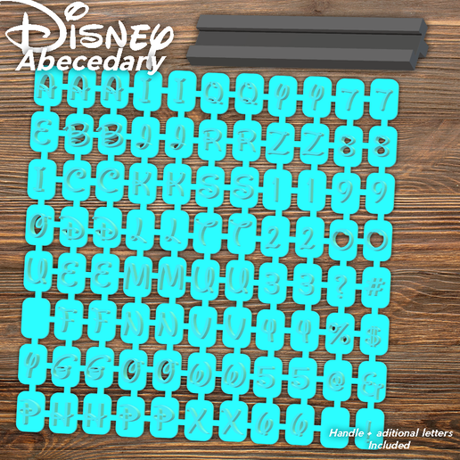 Todo.png Download STL file Disney Abecedary Stamp Capital Letters • 3D print template, davidruizo