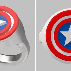 Image-Captain-America-Ring-Model-A.jpg Fichier STL Bague Captain America (modèle A)・Objet pour impression 3D à télécharger
