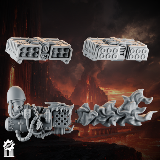 Emberforge heavy weapons - Fire lizards [Supported] - 3D model önizlemesi