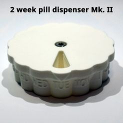 Front.jpg Two week pill container, medication dispenser