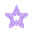 2A 2 inners hollow Tripple Star Top Xmas Decoration.stl Christmas Tree Triple Star Topper With One Piece Articulating Inner Star - Or CosPlay Staff Topper
