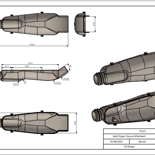 Wahl Clipper Vacuum Attachment - 3D model önizlemesi