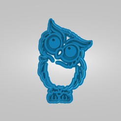 CookieCutter_Owls_Owl4.png Curious Great Horned Owl Imprint Cookie Cutter