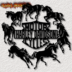 project_20230928_1415102-01.png STL-Datei harley davidson motorräder wandbild harley davidson wanddekor pferdestärke・3D-druckbares Modell zum Herunterladen