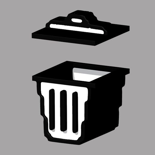 🎨 Functional Pixel Art Trash Bin – 3D Model・ STL File for 3D printing・Cults