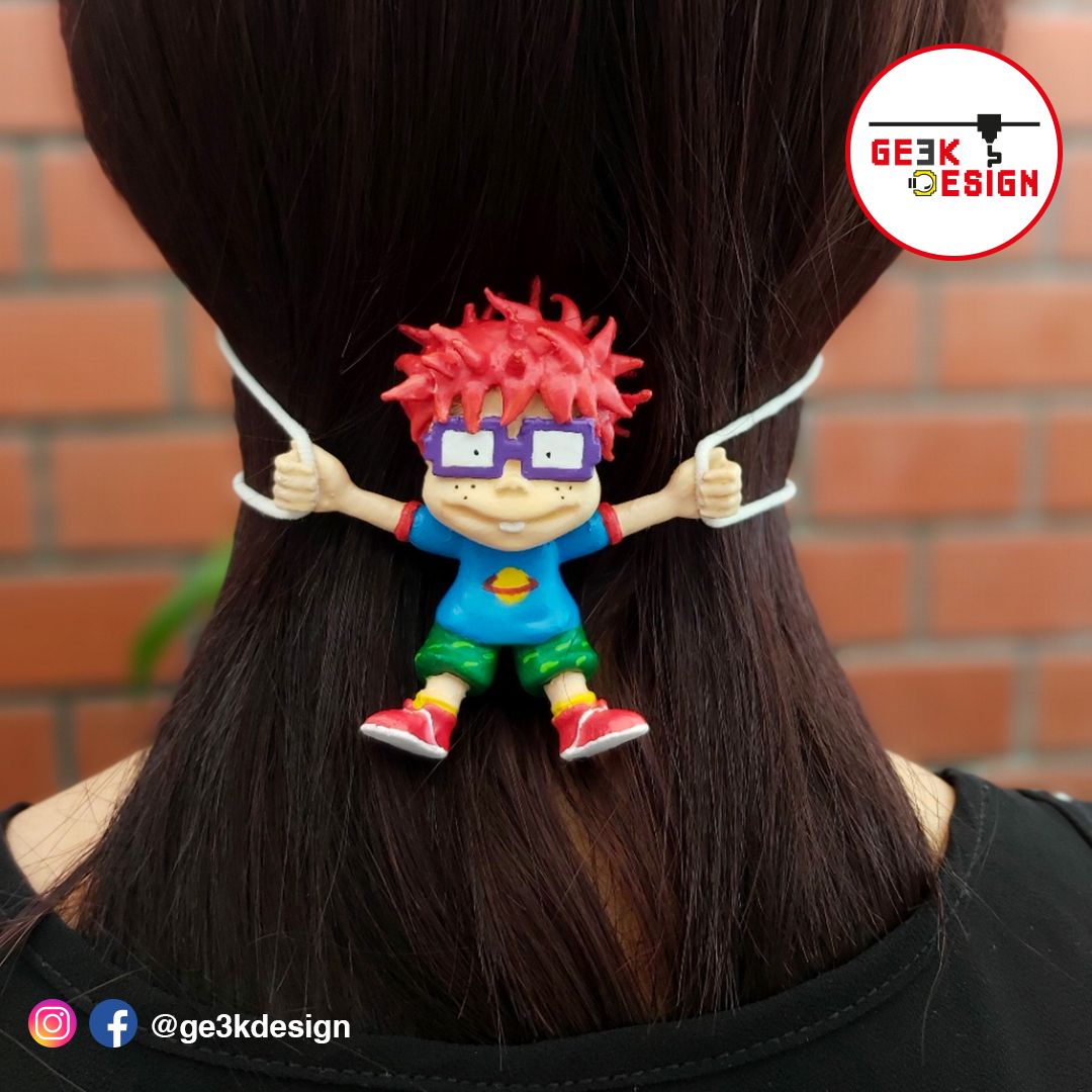 Stl File Chuckie Rugrats 3d Ear Saver Carlitos Rugrats Ear Saver 3d 3d Printing Design To Download Cults