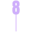 Topper - Num - Normal - 8.stl Цифры - топер для торта