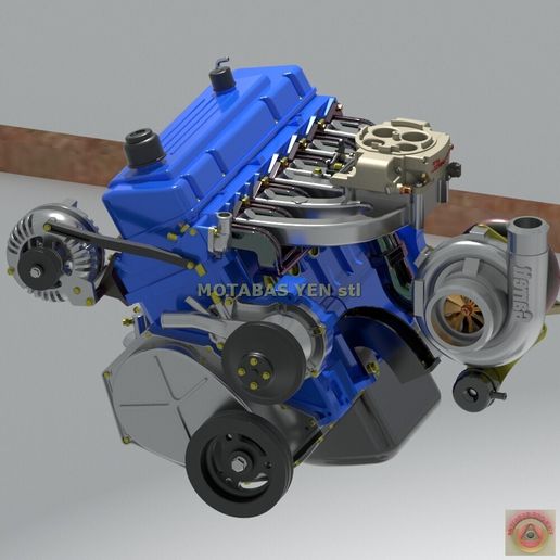🌆 CHRYSLER SLANT SIX TURBO - ENGINE・ STL File for 3D printing・Cults