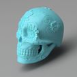 mexican-sugar-skull-3d-model-stl (8).jpg Commercial License Mexican Sugar Skull 3D model