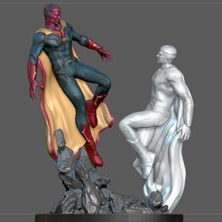 1.jpg Fichier STL VISION VS VISION BLANCHE DE MARVEL MCU DRAMA WANDA VISION CHARACTER・Modèle à télécharger et à imprimer en 3D