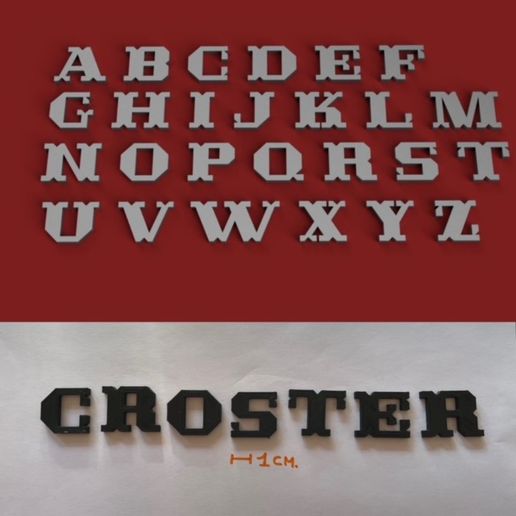 CROSTERIAN uppercase 3D letters STL file 3D model