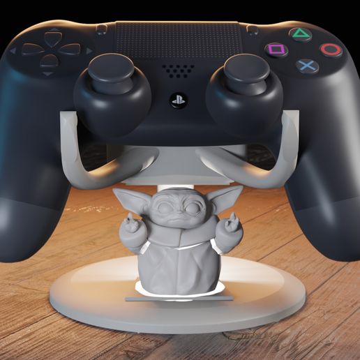 rENDER3.jpg CONTROLLER HOLDER / Baby yoda PS4 controller holder