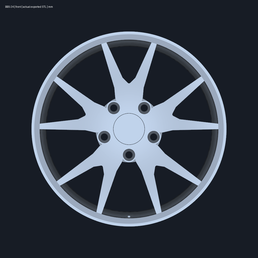 BBS SR SR010 inspired decorative wheel — STEP and STL