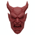 Red-bull-Head.png Sculpture de masque de crâne Low-Poly