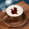 Tasse-Katze_Sitzend.jpg Stencil for latte or cappuccino, motif: cat