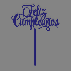 feliz cumple 008 con pinche.png Free STL file Happy birthday happy birthday cake topper・3D print model to download