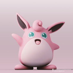 Wigglytuff_2.png Fichier STL gratuit Wigglytuff(Pokemon)・Modèle à télécharger et à imprimer en 3D