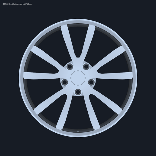 BBS RE-X RE-X005 inspired decorative wheel — STEP and STL